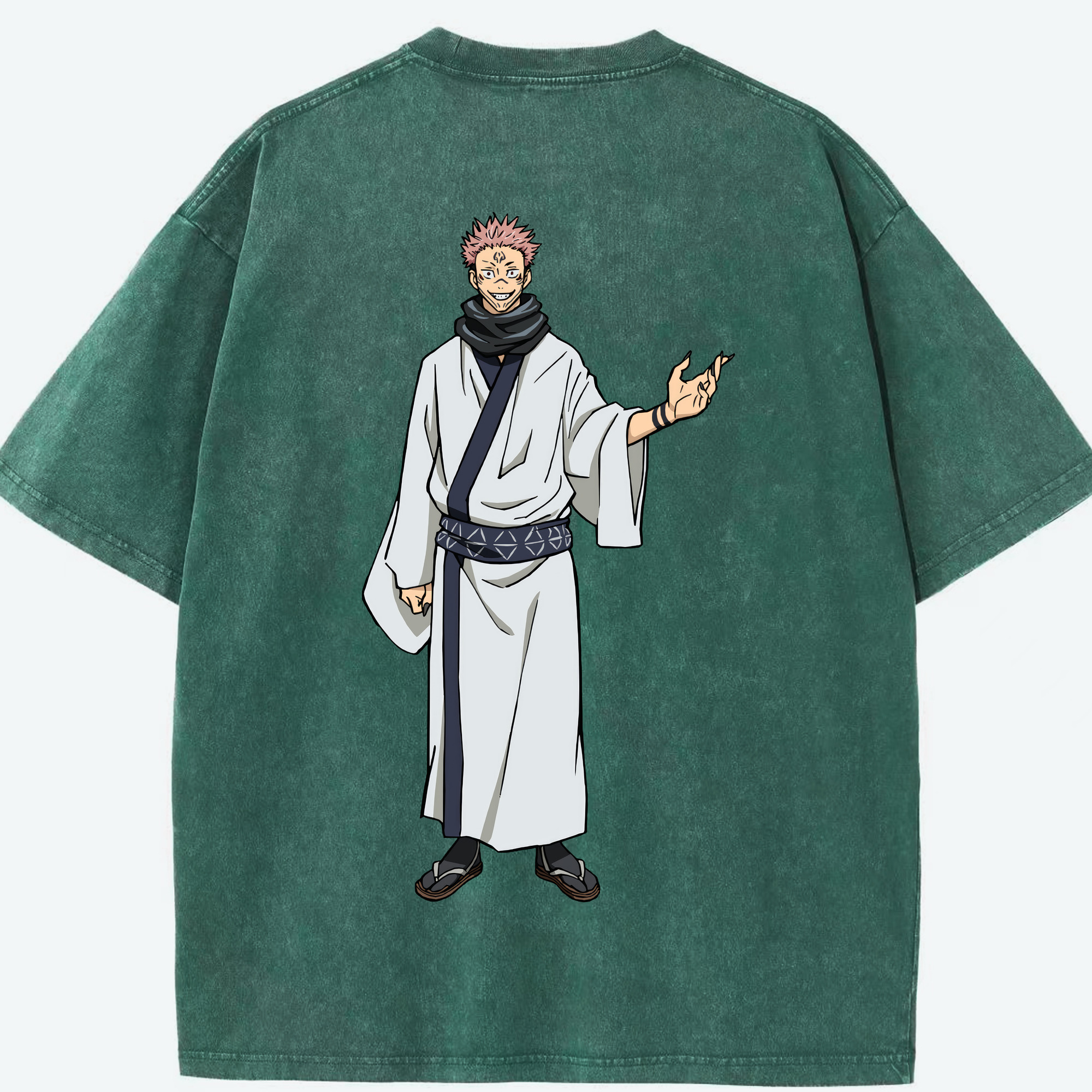 （画像用） 呪術廻戦 Jujutsu Kaisen 綿100% ヴィンテージ風 半袖Tシャツ（背面プリント）